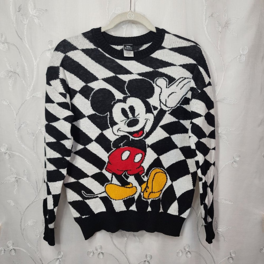 Disney's Mickey Mouse B&W Checkered Sweater. - Picture 4 of 5